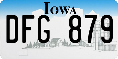 IA license plate DFG879