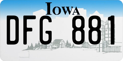 IA license plate DFG881