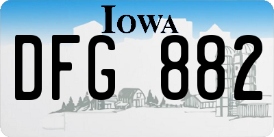 IA license plate DFG882