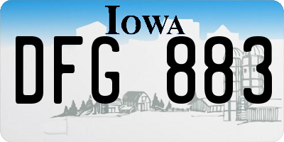 IA license plate DFG883