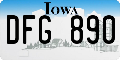 IA license plate DFG890