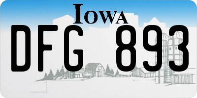 IA license plate DFG893