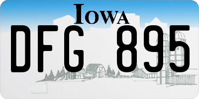 IA license plate DFG895