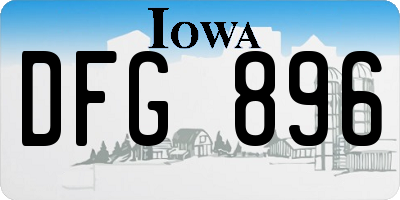 IA license plate DFG896