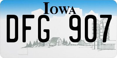 IA license plate DFG907