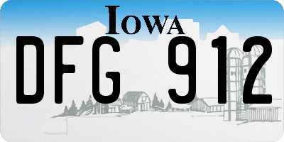 IA license plate DFG912