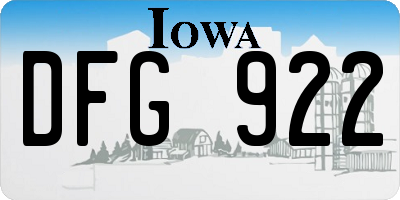 IA license plate DFG922