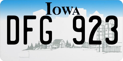 IA license plate DFG923