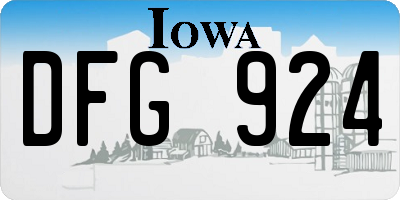 IA license plate DFG924