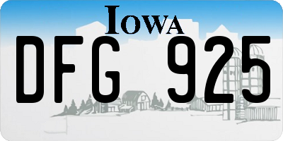 IA license plate DFG925