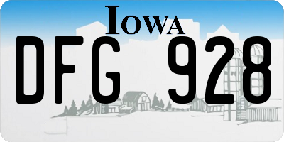 IA license plate DFG928