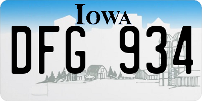IA license plate DFG934
