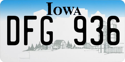 IA license plate DFG936