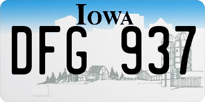IA license plate DFG937