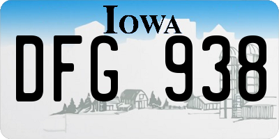 IA license plate DFG938