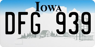 IA license plate DFG939
