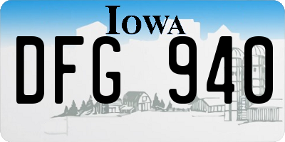IA license plate DFG940