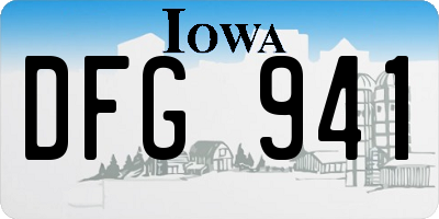 IA license plate DFG941