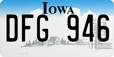 IA license plate DFG946