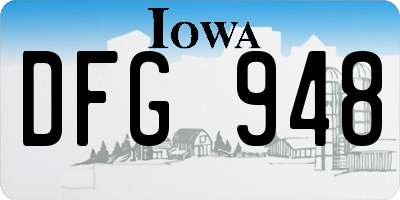 IA license plate DFG948