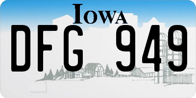 IA license plate DFG949