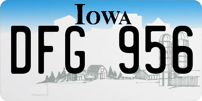 IA license plate DFG956