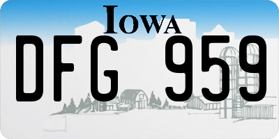 IA license plate DFG959