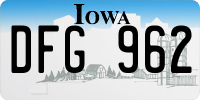 IA license plate DFG962