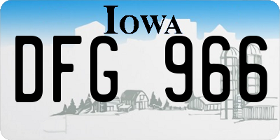 IA license plate DFG966