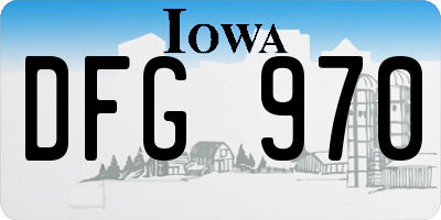 IA license plate DFG970
