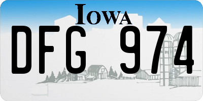 IA license plate DFG974