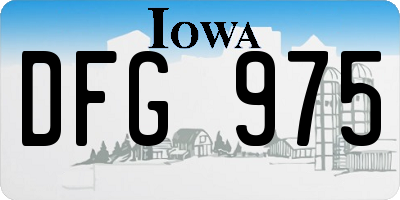 IA license plate DFG975