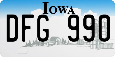 IA license plate DFG990