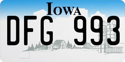 IA license plate DFG993