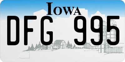 IA license plate DFG995