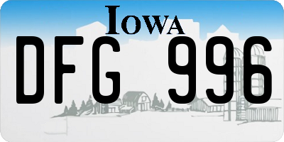 IA license plate DFG996