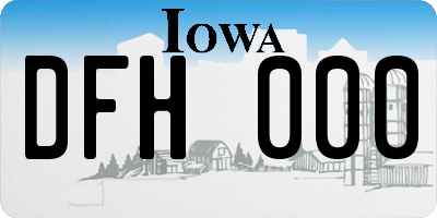 IA license plate DFH000