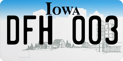 IA license plate DFH003