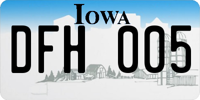 IA license plate DFH005