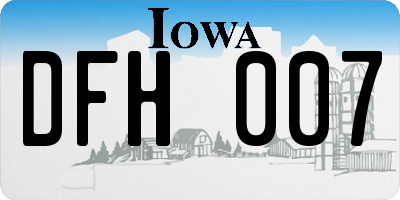 IA license plate DFH007