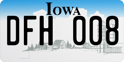 IA license plate DFH008