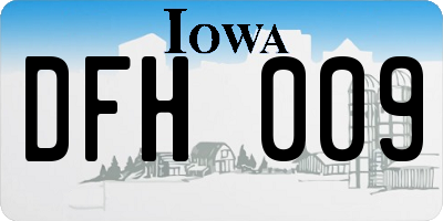IA license plate DFH009