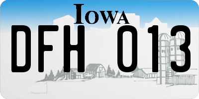 IA license plate DFH013