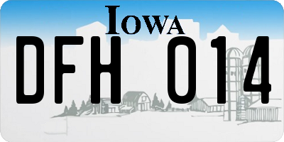 IA license plate DFH014