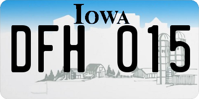 IA license plate DFH015