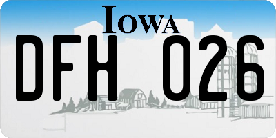 IA license plate DFH026