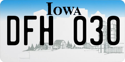 IA license plate DFH030