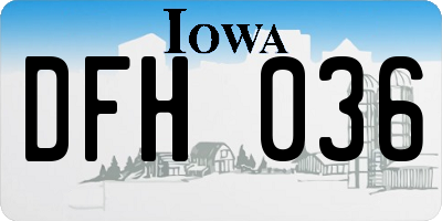 IA license plate DFH036