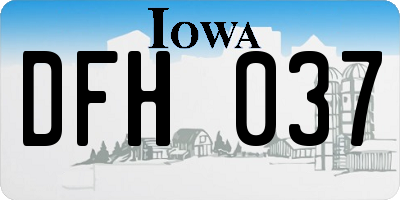IA license plate DFH037