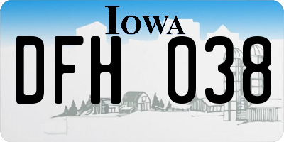 IA license plate DFH038